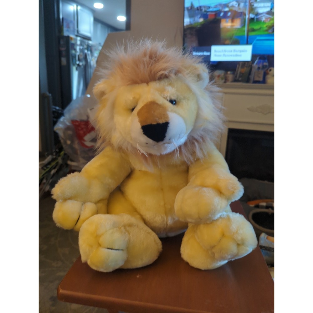 Vtg 1991 Cuddle Wit Creation Big 17" Sitting Lion Stuffed Animal Plush